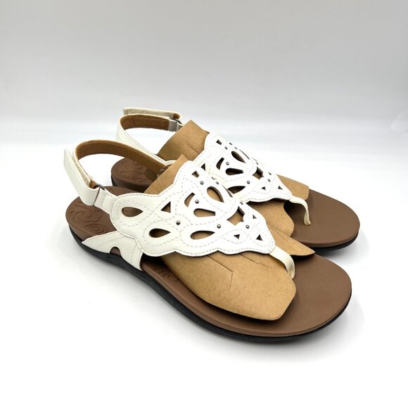 Rockport Womens‎ Size 8 Ridge Sling White Vegan Leather Sandals Shoes - Picture 1 of 12